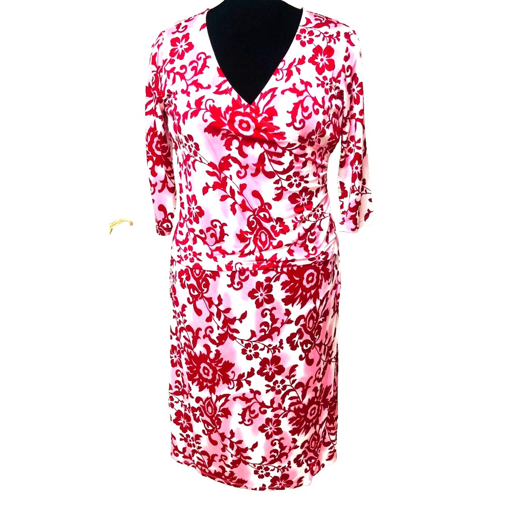 Vintage Bob Mackie Womens Skirt Set Woodblock Silk Blend Faux Wrap‎ Ruch PM PL